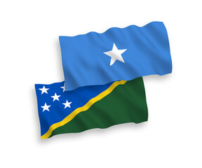Flags of Solomon Islands and Somalia on a white background