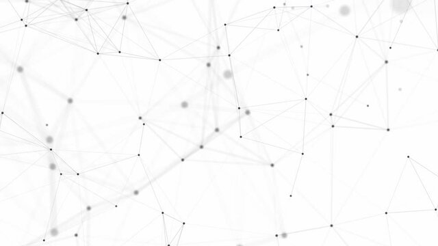 Network animation connected dots on white background. Seamless loop 4k
