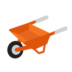 Orange wheelbarrow