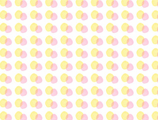 イエロー＆ピンク　ポップな水玉イラスト