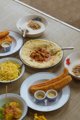 Pork curry with roti and breakfast set