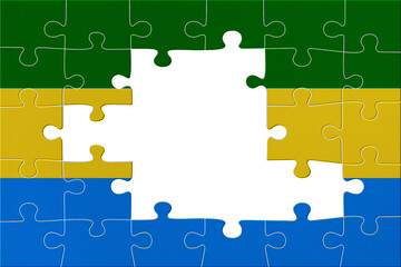 World countries. Puzzle- frame background in colors of national flag. Gabon