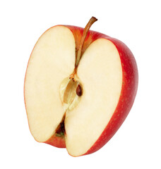 Fresh half red apple isolated on white background, With clipping path.