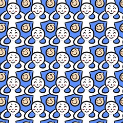 seamless pattern of cute cartoon