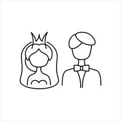 bride and groom icon vector illustration, eps 10