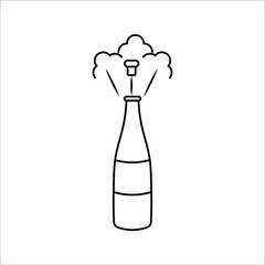 bottle of sparkling wine icon vector illustration, 10 eps