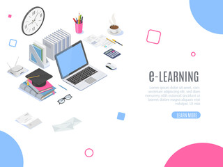 Isometric concept for distance learning or online education