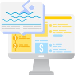 Swimming pool etiquette life protect vector icon