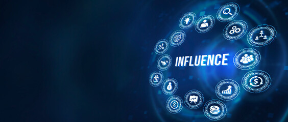 Fototapeta premium Internet, business, Technology and network concept. Influencer marketing concept. 3d illustration.