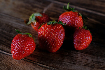 Red ripe Fresh Strawberry background, Close up.