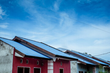 aluminum roof for public housing with beautiful sky background