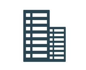 Vector illustration, logo, icon of real estate, houses and buildings. Industry and architecture. Editable.