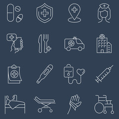 Medical Assistance icon set . Medical Assistance pack vector elements for infographic web. with trend color