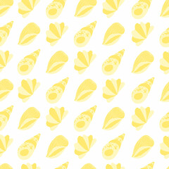 Fototapeta premium seamless pattern with yellow seashell. underwater world.