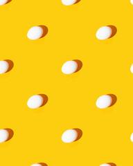 Pattern. Eggs on a yellow background