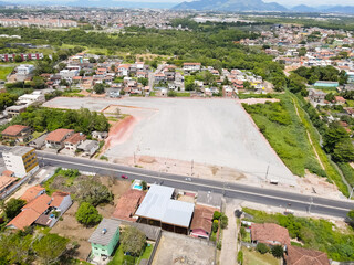 Imagem de drone de empreendimento em Manguinhos, na cidade da Serra, no estado do Espírito Santo.
