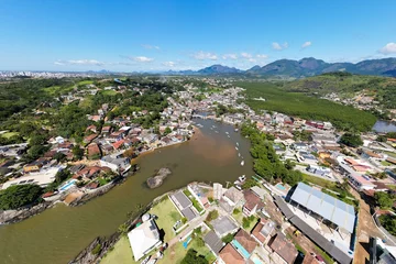 Foto op Canvas Imagens de drone da região da Aldeia de Perocão e Santa Mônica ao norte da Cidade de Guarapari. Linda praia em um dia ensolarado. © tiago