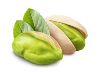 Pistachios, isolated on white background