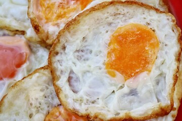 Close up of fried egg breakfast