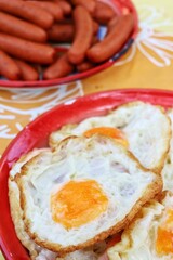 Close up of fried egg breakfast