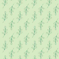 Green leaves seamless pattern background