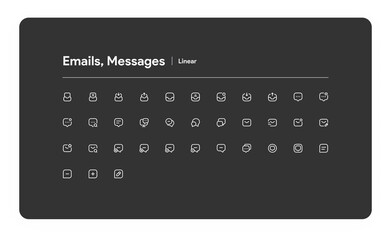 Emails, Messages icon - Linear