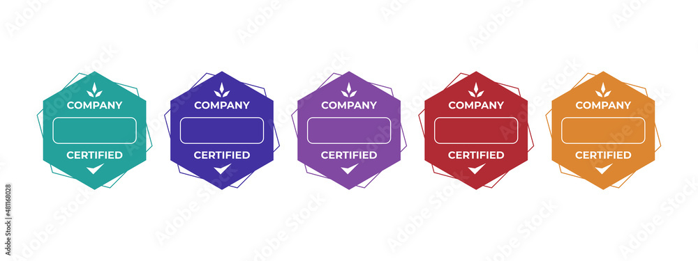 Wall mural Set of company training badge certificates to determine based on criteria. Vector illustration certified logo design.