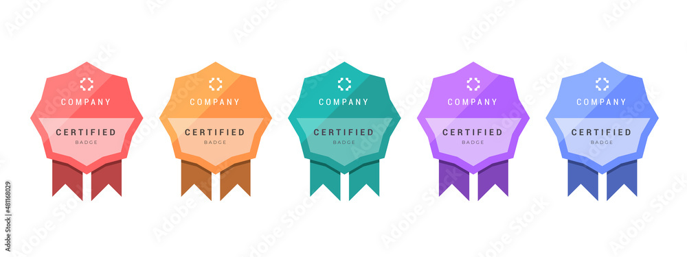 Wall mural logo badge for certificate technical, analyst, internet, data, conference, etc. digital certified lo