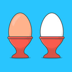 Egg In Egg Cup Vector Icon Illustration