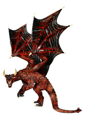 3D Rendering Fairy Tale Dragon on White