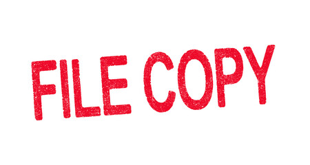 Vector illustration of the word file copy in red ink stamp
