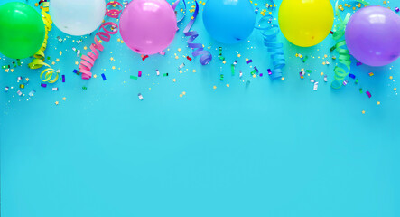 Fototapeta na wymiar Birthday party decoration with balloons