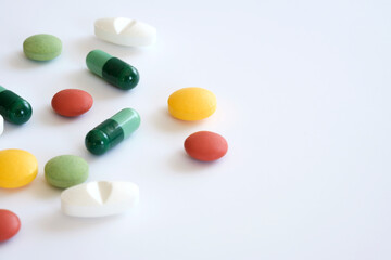 pills on a white