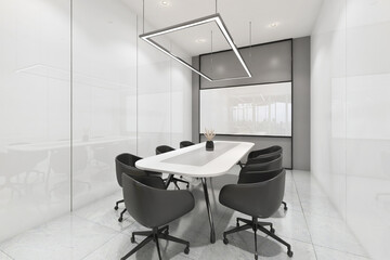 Modern meeting room with whiteboard.3d rendering