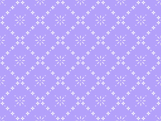 Seamless abstract floral pattern. Vector purple rose color background. Geometric flower and leaf ornament. Graphic modern pattern.