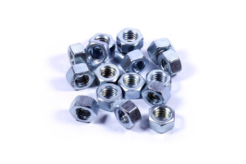 nut and bolt isolated on white