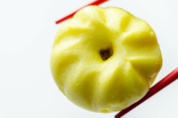 Char Siu mushroom steamed buns, steam cooked mixed mushrooms and vegetables, in a sweet char siu marinade, wrapped in a dough bun