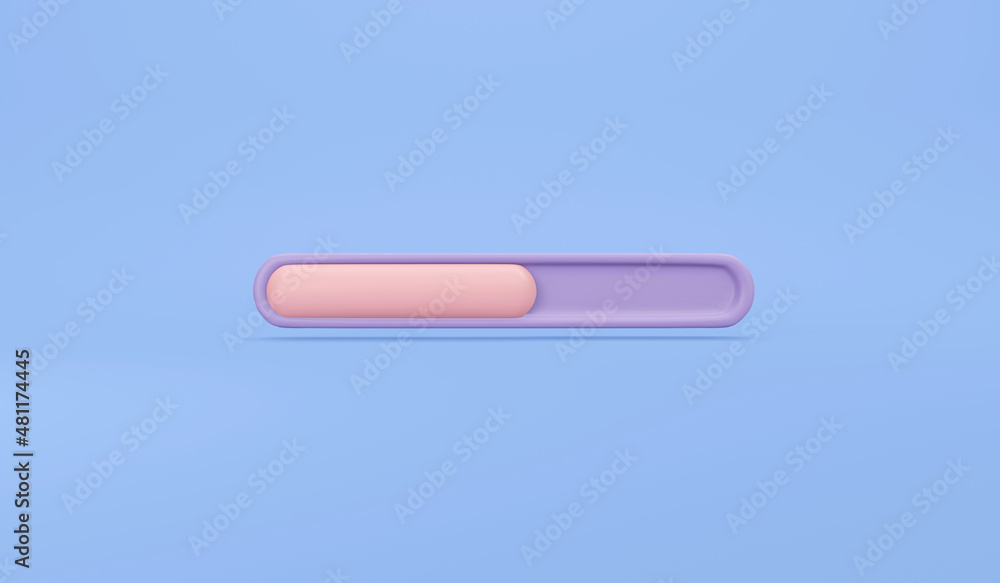 Aufkleber 3d rendering of loading bar icon on background. 3d render illustration cartoon style.