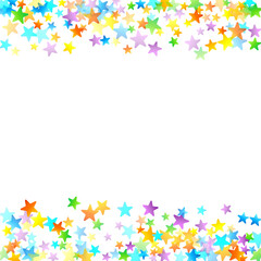 Rainbow Festive Confetti. Carnival Star Falling.
