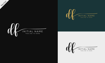DF FD Signature initial logo template vector
