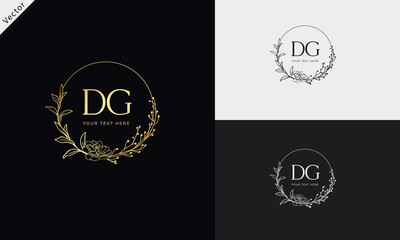 DG GD Signature initial logo template vector