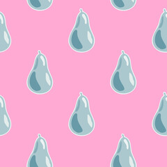 Abstract pear seamless pattern. Decorative background fruits.