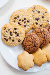 Different cookies set served on a plate