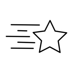 Obraz premium Falling star icon. Line signs. Outline shape. Art space. Flat style. Modern design. Vector illustration. Stock image. 