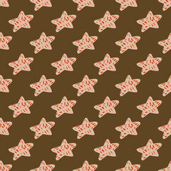 Stars seamless pattern. Hand drawn background celebration.