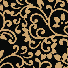 Abstract Baroque Leaf Seamless Pattern