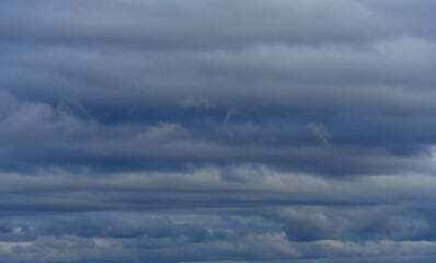 beautiful blue sky with clouds in the evening as abstract background