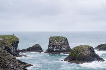 View of the fjords coastline at Snaefellsnes Peninsula, Iceland. Cloudy day during summer