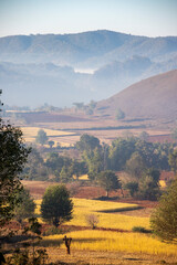 Obraz premium Dusk in the hills of Myanmar
