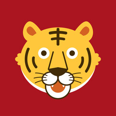Happy Chinese new year. Year of Tiger. Chinese new year 2022 poster. tiger face symbol.